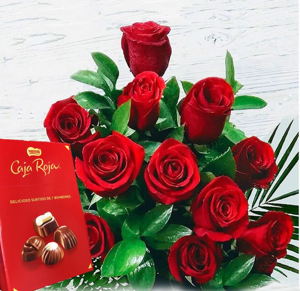Ramo de rosas rojas para San Valentín